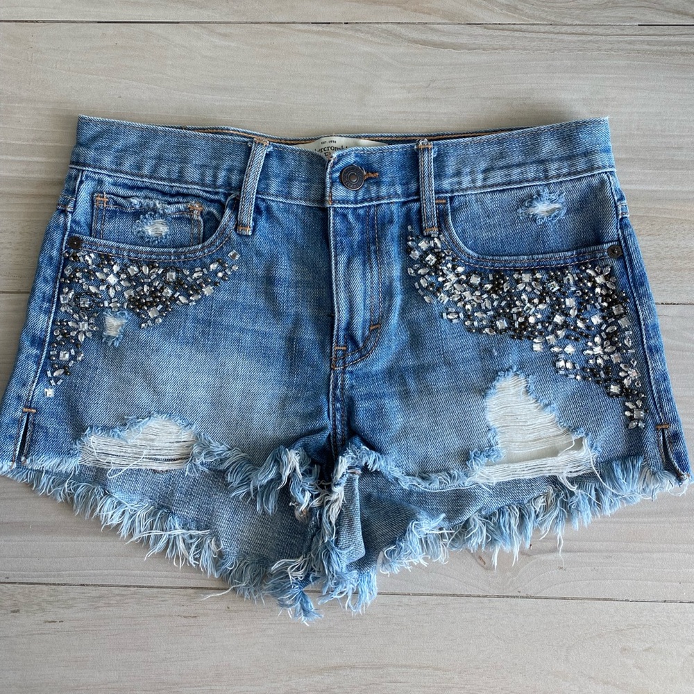 Abercrombie & Fitch embellished jean shorts